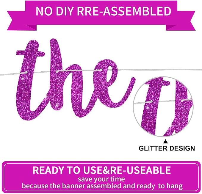 BEISHIDA Purple Pre-Strung Glitter The Beginning of A New Chapter Banner | - Image 2