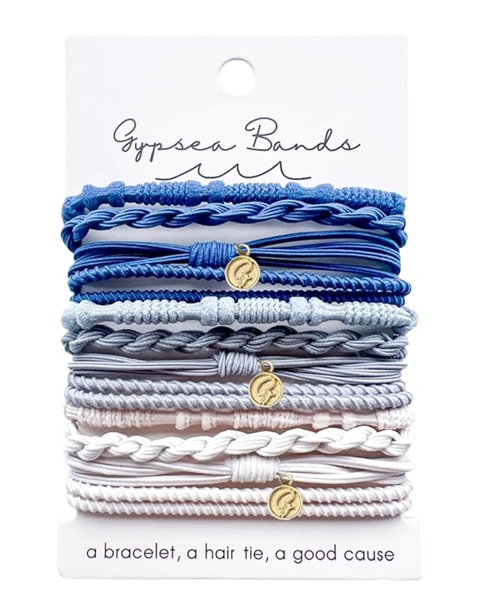 Gypsea Bands Hair Tie Bracelets for Men, Women & Kids - Set of 12 (La Jolla)