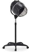 BarberPub 1300W Hooded Hair Bonnet Dryer with Stand, Height Adjustable Floor Standing Rolling Base, Beauty Salon Equipment with 360° Rotation VHD08 (Black)