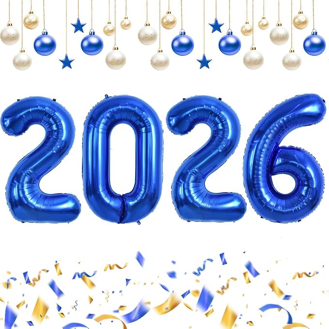 TONIFUL 2026 Graduation Balloons 42Inch Navy Blue 2026 Number Balloons Aluminum by TONIFUL