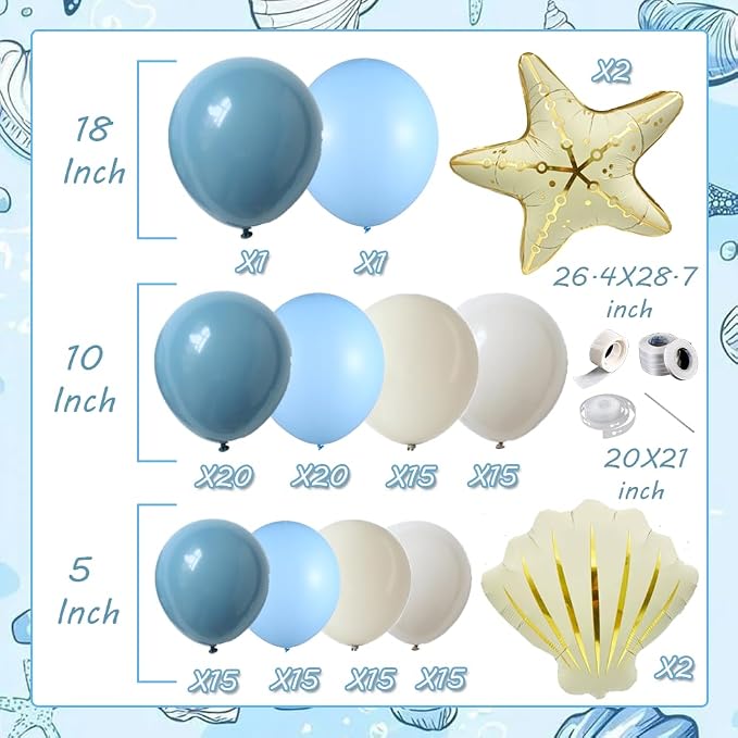 140Pcs Under The Sea Balloon Arch Kit - Image 2