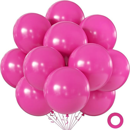 Hot Pink Balloons 18 Inch 24 Pack Matte Helium Latex Round Balloons by KALOR