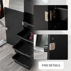 Large Lockable Wooden Trolley Cart On Wheels - Barber & Hair Salon Spa Tattoo Utility Cart
