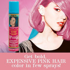 Jerome Russell Temporary Hair Color Spray Pink - Intense Spray-On Temporary Hair Color, Fast-Drying, Non-Sticky, Travel Size, 2.2 oz, Peroxide Free, Pink