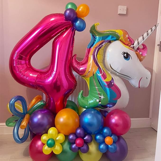 4 Balloon Number Hot Pink 4 Birthday Balloon 40 inch Foil Mylar Large 4 Balloon - Image 5