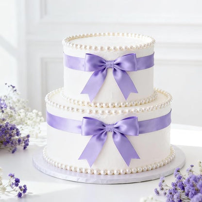 KINGLAKE Light Purple Satin Ribbon – 1-1/2 Inch x 2 Rolls Lavender Satin Ribbon - Image 7