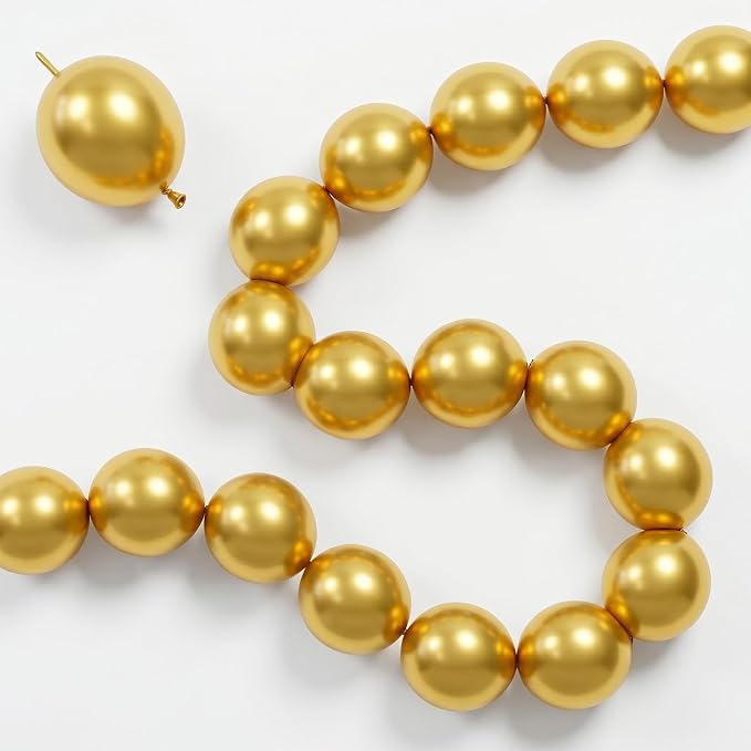 Gold Quick Link Balloons, 6inch Linkable by Govpy