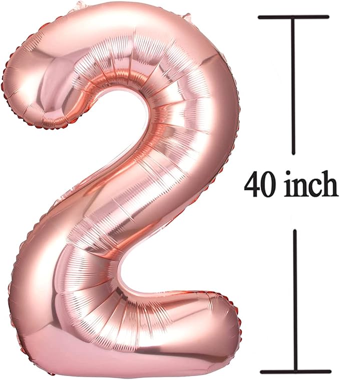 Jonhamwelbor 20 Number Balloons Rose Gold Big Giant Jumbo Number 20 Foil Mylar - Image 2
