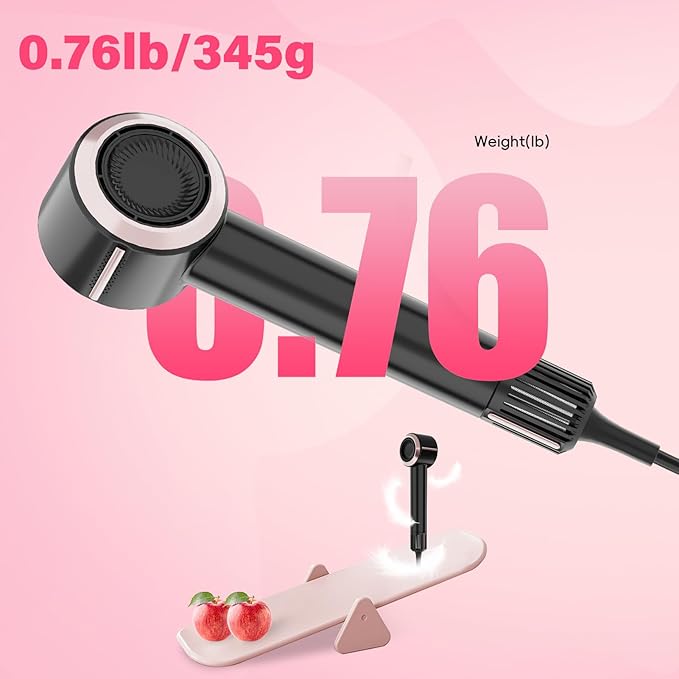 CINOSTAR Hair Dryer, Fast Drying Blow Dryer with Diffuser, with 110, 000RPM Brushless Motor&Ionic Technology No Heat Damage, Lightweight for Women and Travel, Low Noise, Black Pink