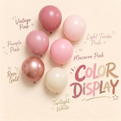 Dusty Pink Balloon Arch Kit for Baby Shower Birthday Decorations | Mauve - Image 4