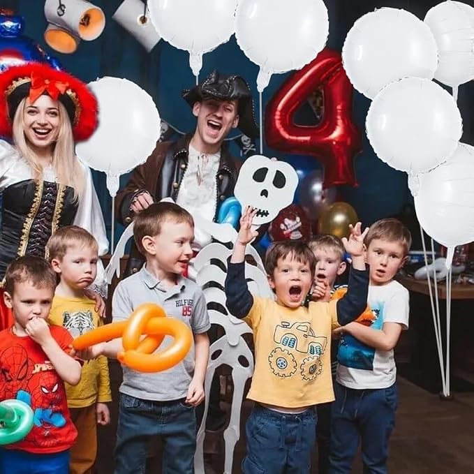 TONIFUL 30Pcs 18 Inch Large White Round Shape Foil Balloons Big White Circle - Image 5