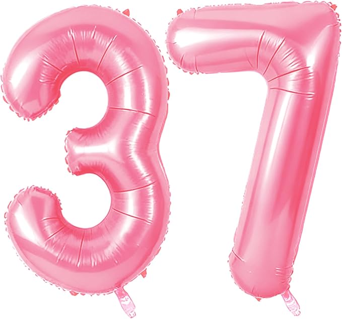 Number 37 Balloons for 37th Birthday Party Decorations, 0-100 Large No.37 by Joycard