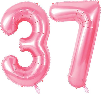Number 37 Balloons for 37th Birthday Party Decorations, 0-100 Large No.37 by Joycard