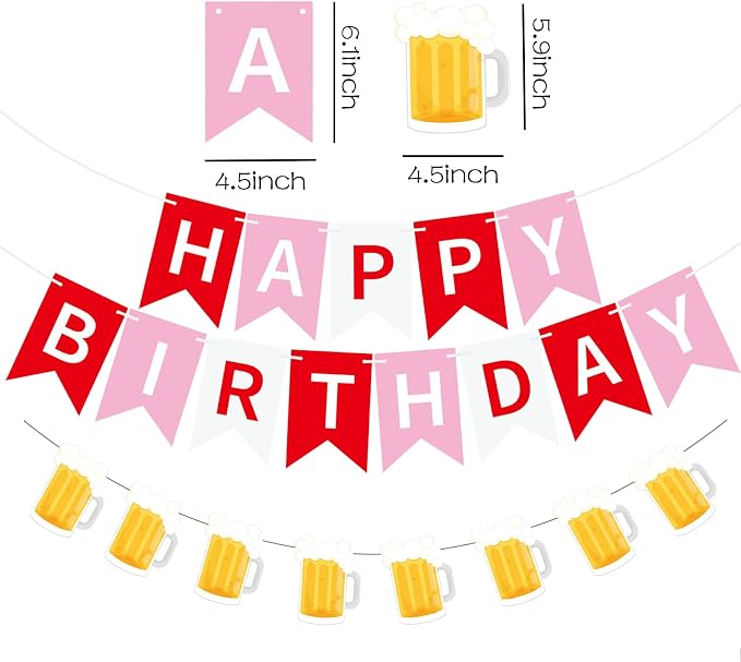 Beer Birthday Banner for Beer Party and Birthday Wedding Party Supplies - Image 2