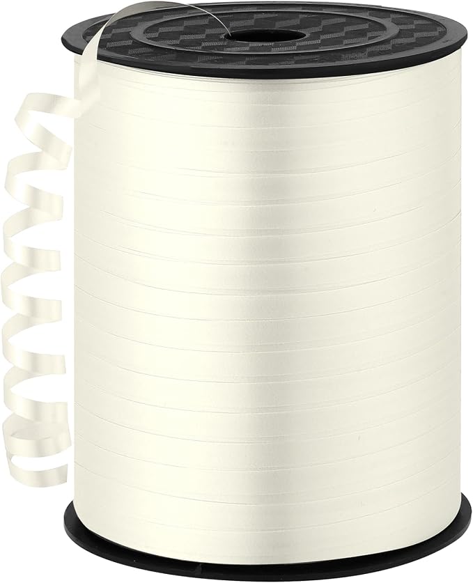 woric 600 Yards Ivory Curling Ribbon 1/5 Inch Cream Balloon String Ribbon | by woric