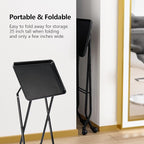 OmySalon Salon Tray on Wheels Folding Color Trays for Salon, Aluminum Tattoo Tray Rolling Trolley Cart Mobile Hair Cart for Stylist Hairdresser, Beauty Spa Service Storage Station
