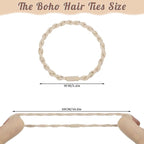 40 Pcs Boho Hair Ties, Hair Ties Bracelets for Women Neutral Colors Hair Ties Boho Accessories for Girls