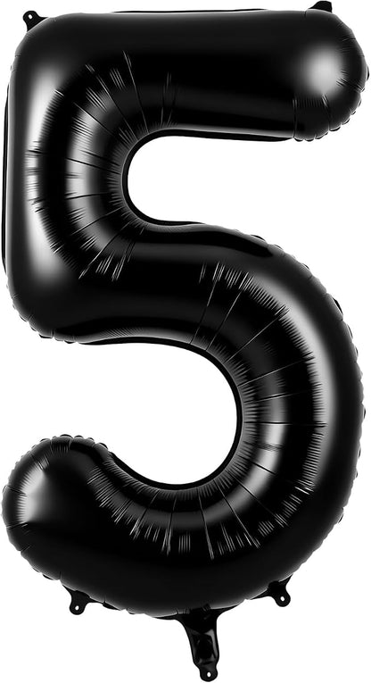 Black Number 5 Balloons 40 Inch Large Foil Balloons, Giant Number Balloon by TOTAFAM