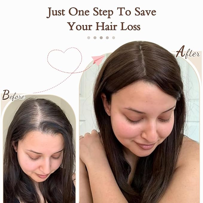 UDU Hair Toppers for Women for Thinning Hair Synthetic Hair Toppers Hair Pieces for Women Ladies Muti-layer Long Straight Wavy Clip in Wiglets with Fringe bang