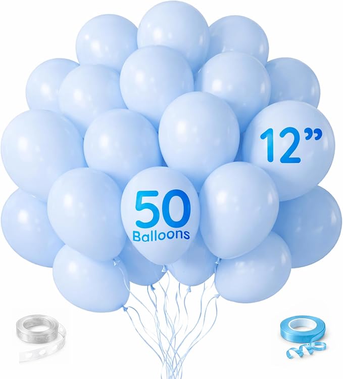 ZENO Light Blue Balloons 50pcs 12 Inch Helium Grade Latex Balloons by Unknown