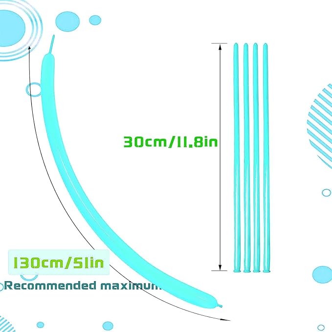 Teal Long Balloons Premium 260 Twisting Balloons Animals Magic - Image 3