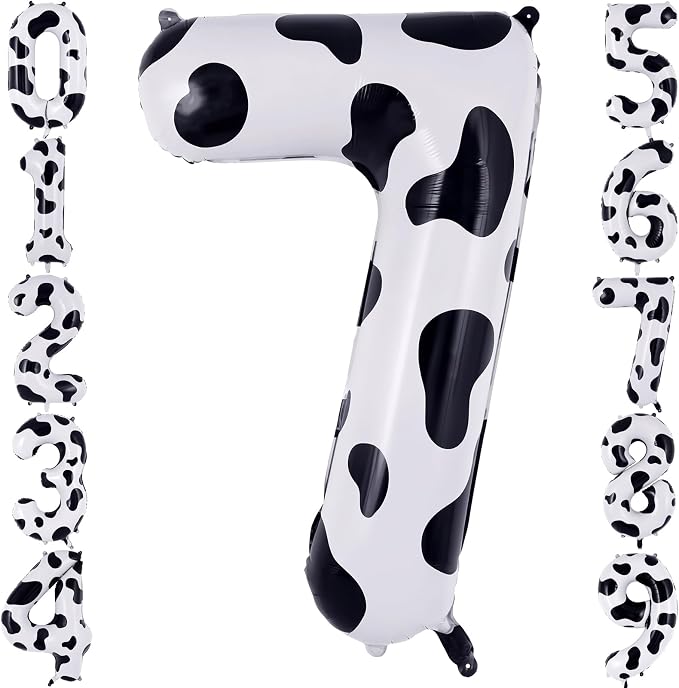 40" Cow Print Foil Number 7 Balloon by TNCDJKPA