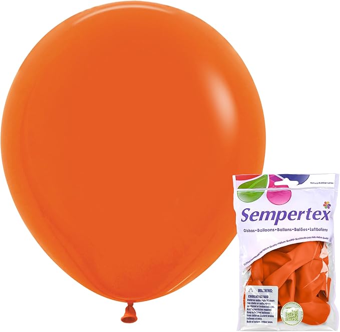Sempertex Fashion Orange Balloons, 18 Inch, vibrant color, ships uninflated by Sempertex