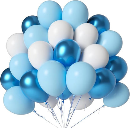 100 Pack 12 Inch Extra Thick Latex Party Balloons Metallic Blue by LYNSP