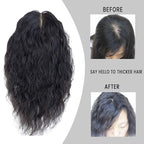 Curly Hair Toppers for Women, Real Human Hair Topper for Thinning Hair, Realistic Scalp Crown Hair Topper with Natural Volume, Clip-In 3D Scalp Cover, Natural Black 1B 12 In