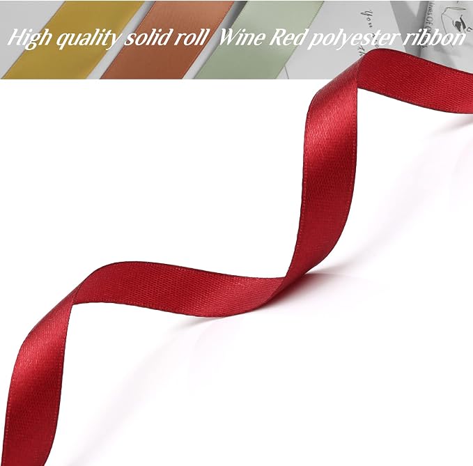 Nsilu 1/2 inch, Wine Red Ribbon - Image 3