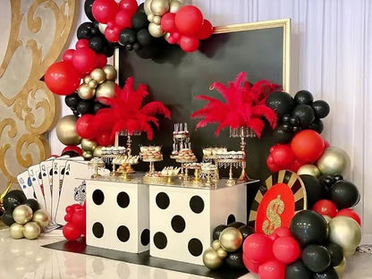 Lukiituke Red Black and Gold Balloon Arch Kit, Movie Night, New Year, Casino - Image 6