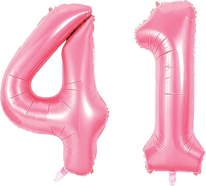Number 41 Balloons for 41st Birthday Party Decorations, 0-100 Large No.41 by Joycard