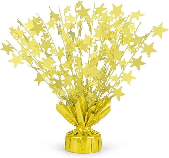 PMU 12 Pack Bursting Star Metallic Foil Spray Centerpiece- Macaron Yellow by PMU