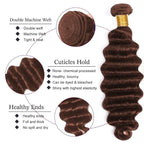 Color 4 Bundles Human Hair Chocolate Brown Deep Wave Bundles 16 18 20 Inch Niegmeag Peruvian Virgin Remy Hair Extensions Double Weft Hair Weave
