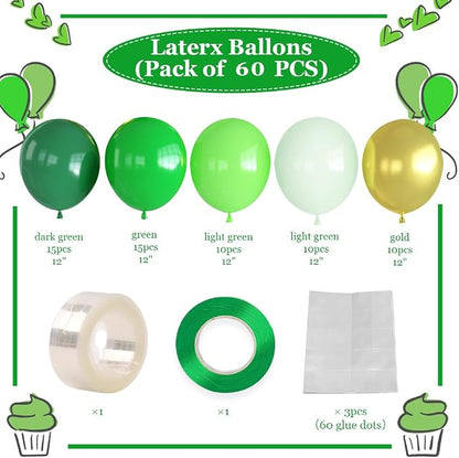 Green and Gold Balloons, Jungle Safari Party Decor | Different Shades Green - Image 2