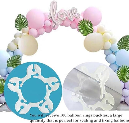 XMHBG 100 Pcs Balloon Rings, Balloon Arch Clips & Connectors – Reusable - Image 6