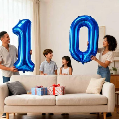 Laser Navy Blue Number 10 Balloons 40 Inch Giant Number Dark Blue 10 Foil Mylar - Image 5