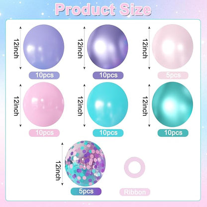 Mermaid Balloons for Ocean Sea Themed Baby Shower Gender Reveal Decorations | - Image 2