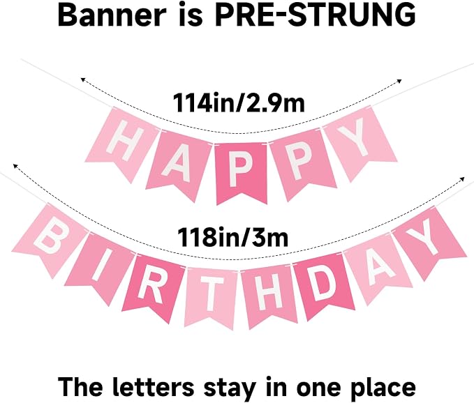 Happy Birthday Banner Birthday Party Banner NO DIY Happy Birthday Sign | - Image 3