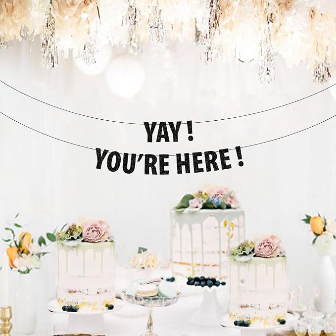 Yay You're Here Banner, Housewarming Gift, Welcome Foyer Sign, Welcome - Image 4
