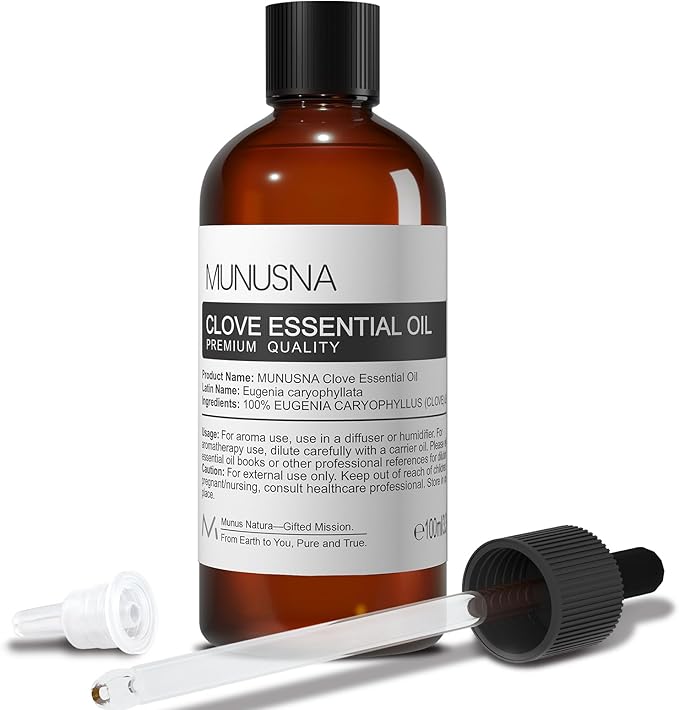 Clove Essential Oil, 100% Pure and Natural Clove Oil for Skin Care, Aromatherapy, Diffuser, DIY Clean Spray, Soap and Candle Making, 100ML
