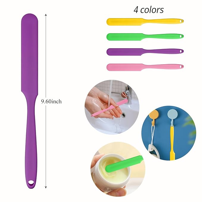 1-PCS Non-Stick Reusable Wax Silicone Spatula, Silicone Waxing Applicators for Hair Removal, for Home Salon Body Use (Pink, size 1)