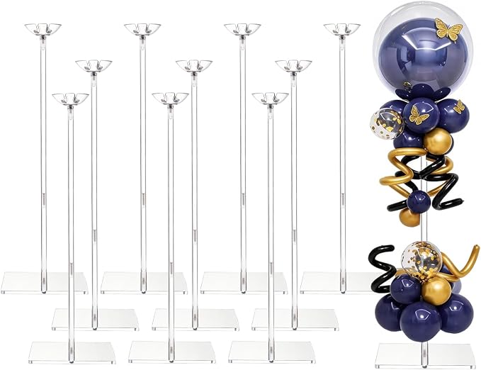 Clear Acrylic Balloon Stands for Table, Adjustable 15.75 Inch 23.6 Inch 31.5 by Unknown