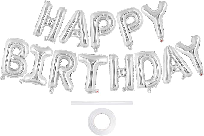 Happy Birthday Balloons Banner, Foil Balloon Personalized Name Letters Balloons by TOTAFAM