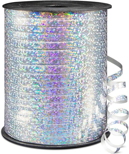 500 Yards Shiny Metallic Silver Curling Ribbon by Isaspire
