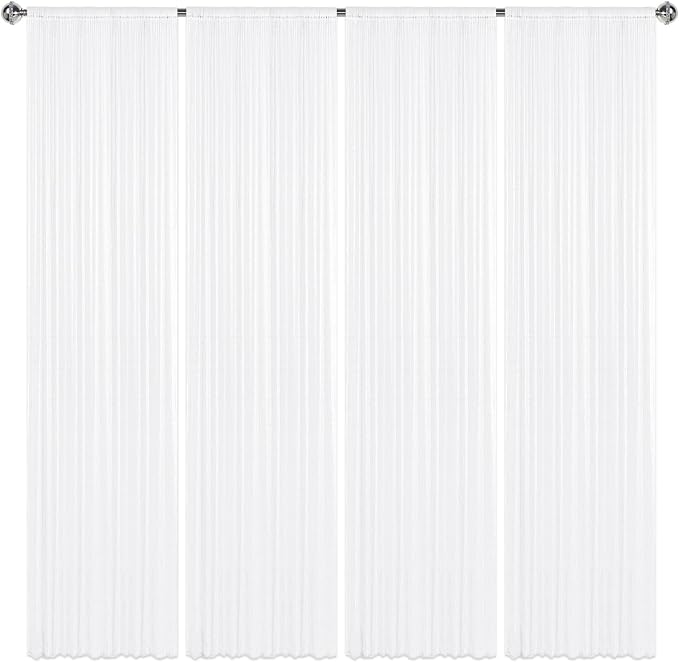 2×8FT-4PCS White Sequin Backdrop Curtains Panels, Photography Backdrop Glitter - Image 7
