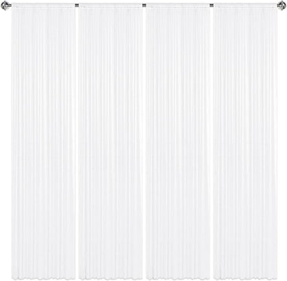 2×8FT-4PCS White Sequin Backdrop Curtains Panels, Photography Backdrop Glitter - Image 7