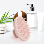 Silicone Scalp Massager, Scalp Scrubber for Hair Growth with Soft Bristles, Scalp Exfoliator Brush Dandruff Removal Shampoo Brush for Wet Dry Scalp Care (Light Pink)