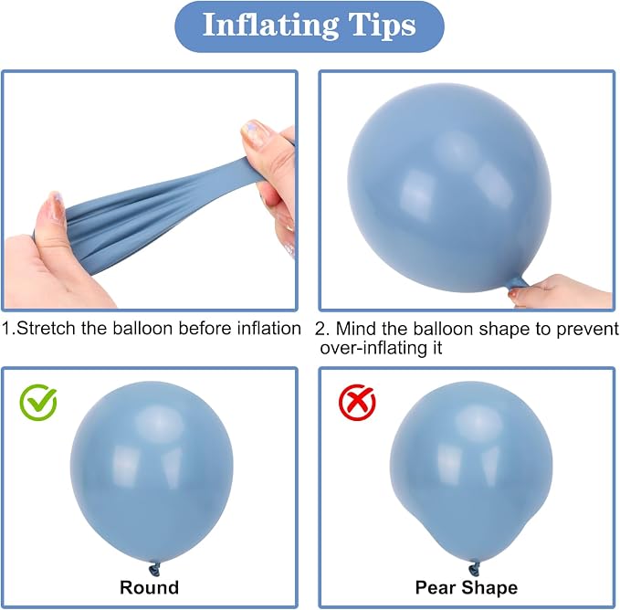 APLANET 150pcs Dusty Blue Balloons Different Sizes 18 12 10 5 Inch Slate Blue - Image 4