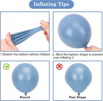 APLANET 150pcs Dusty Blue Balloons Different Sizes 18 12 10 5 Inch Slate Blue - Image 4